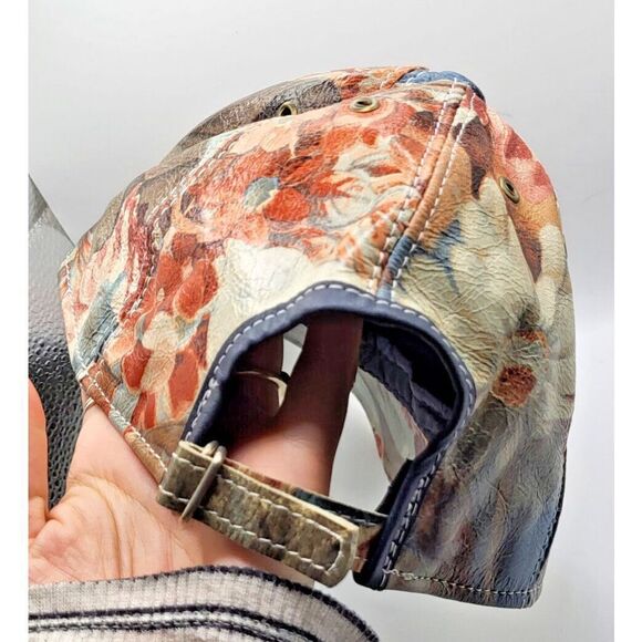Beautiful Unique Genuine Leather Floral Baseball Cap - Picture 4 of 4